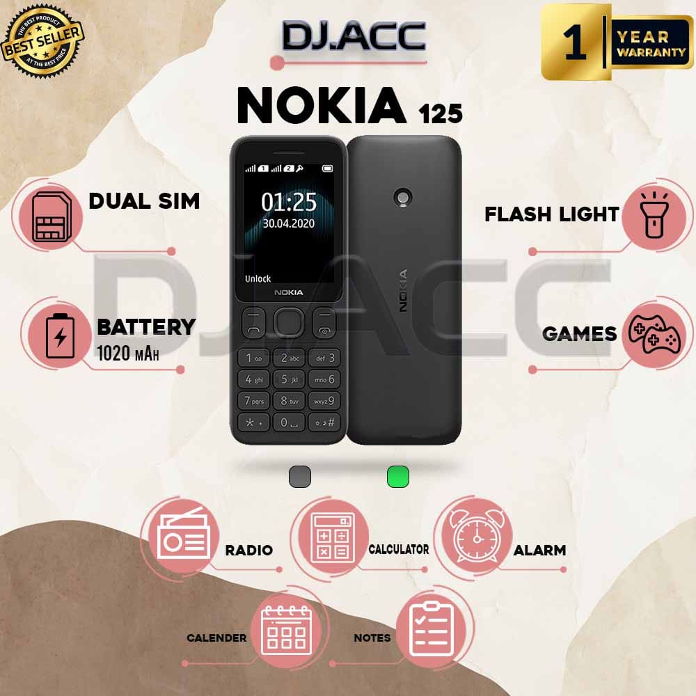 Hp Nokia 125 Dual Sim New 99% Grosir Murah Harga  194,000 Ringgit*Penghantaran Percuma