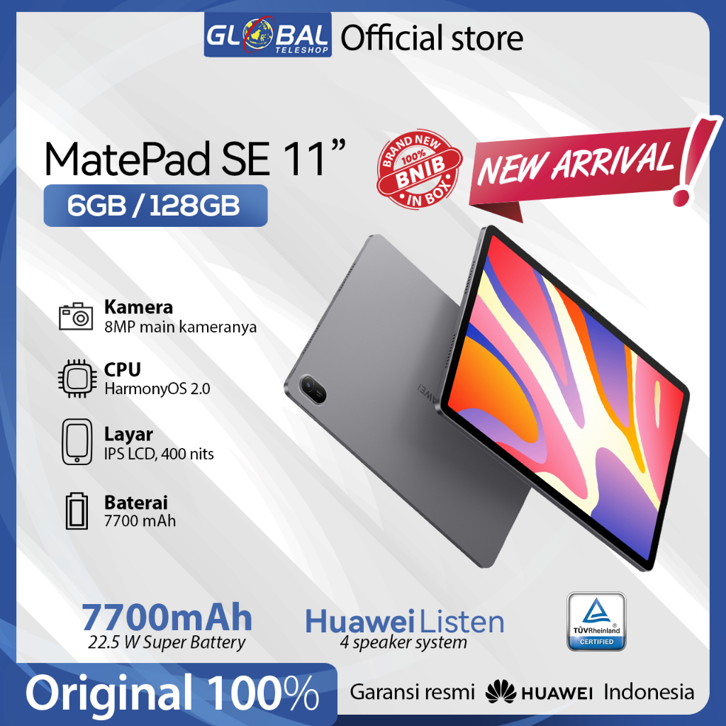 Huawei MatePad SE 11" Tablet 6/128GB Garansi Resmi Harga 2,799,000 rupiah*Gratis Ongkir
