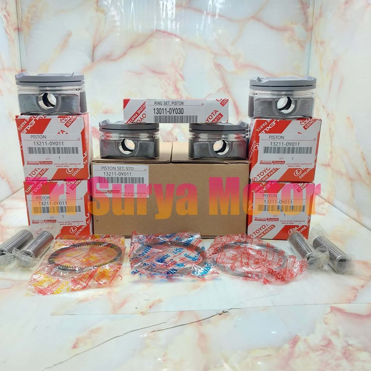 PISTON ASSY SET RING PISTON SEHER SET + RING 1SET STD GRAND NEW AVANZA/XENIA GREAT 1300CC 1.3 1NR DUAL VVTI 2016 KEATAS Harga 1,000,000 rupiah*Gratis Ongkir