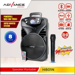 ADVANCE H801N Speaker Portable BLUETOOTH 8 Inch + FREE MIC WERLES
