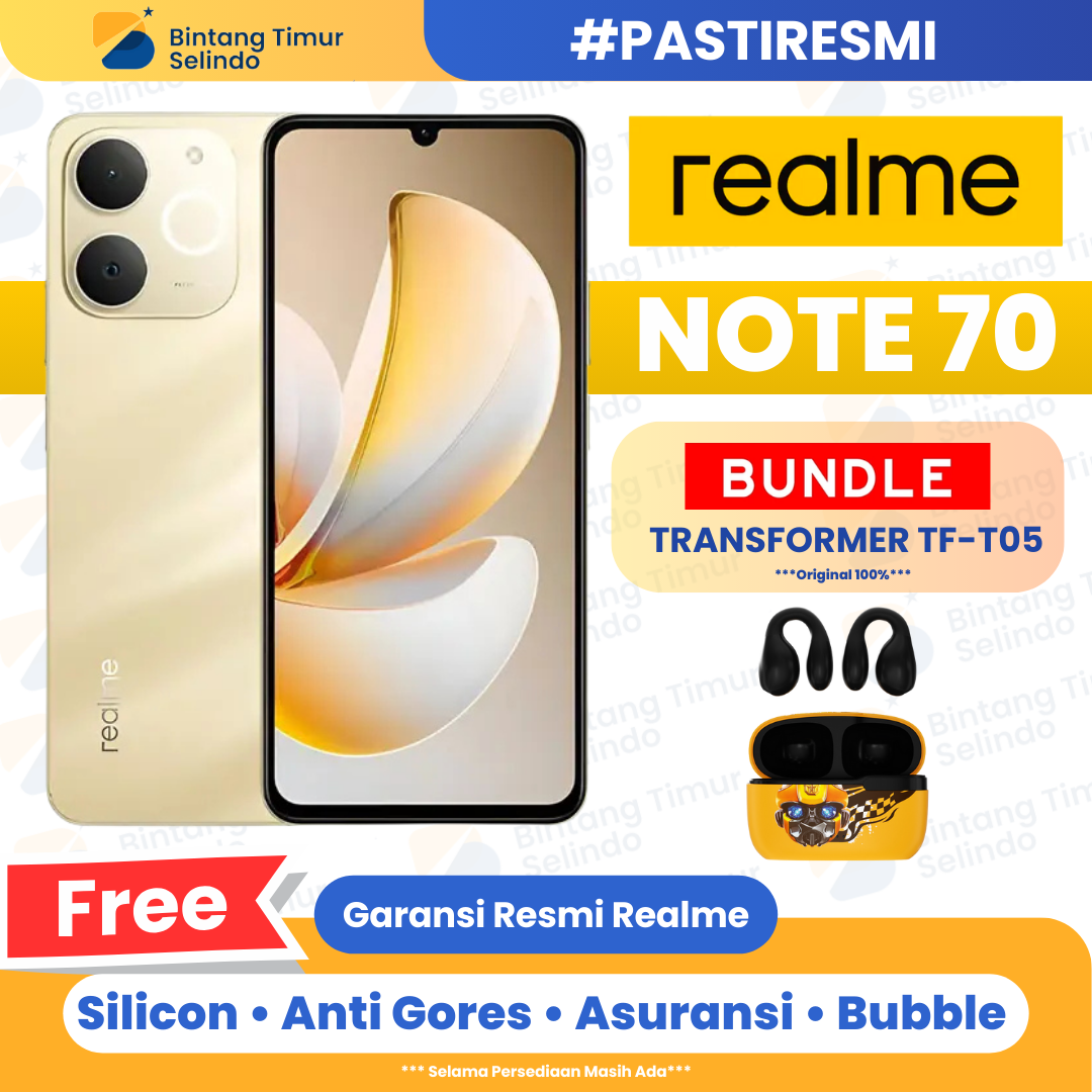 Realme Note 70 4/64GB & 4/128GB - Garansi Resmi 1 Tahun Harga 1,270,000 rupiah*Gratis Ongkir