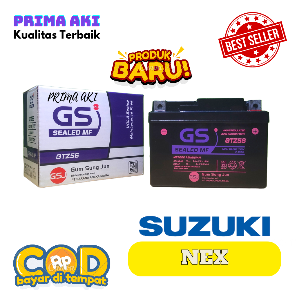 アイケア Aki Aki Motor Kawasaki ZX 130 Accu Kering GS J GTZ5S MF | Lazada