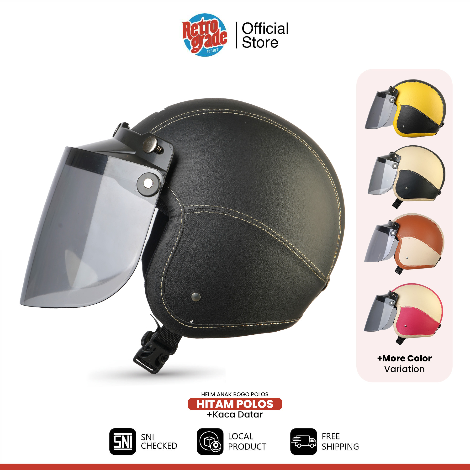 Helm Bogo Anak Polos Berbagai Macam Warna Lucu Usia 2 3 4 5 6 Tahun Kaca Datar Harga 80,000 rupiah*Gratis Ongkir