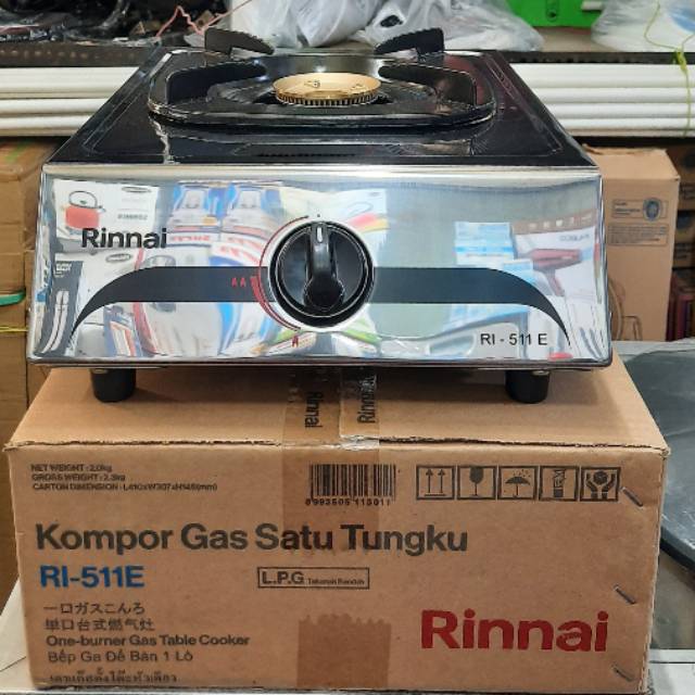 Rinnai RI-511E Kompor 1 Tungku Stainless Tahan Karat Hemat Gas LPG FREE  SELANG REGULATOR | Lazada Indonesia