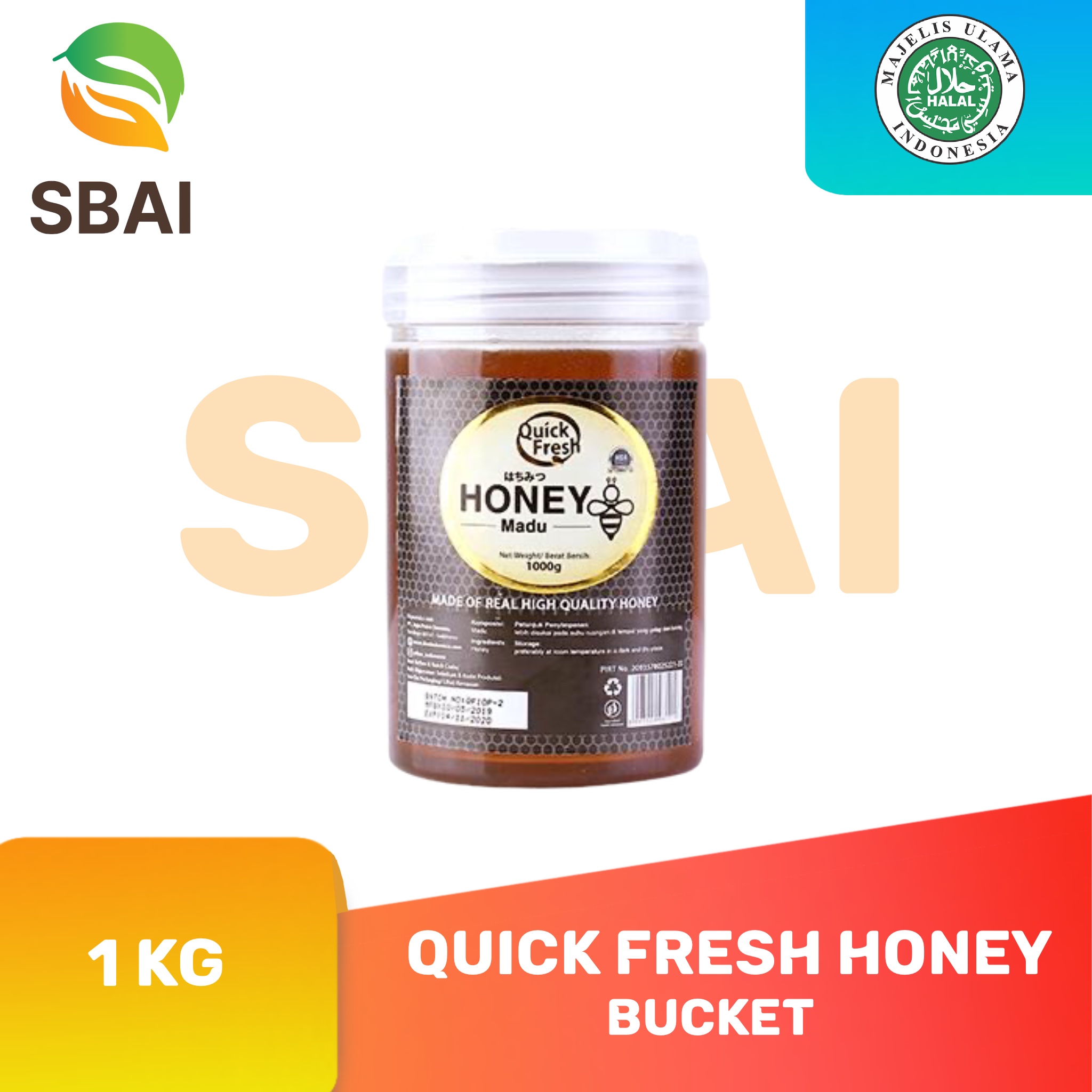 Quick Fresh Madu Honey 1 kg Bucket Harga 76,000 rupiah*Gratis Ongkir