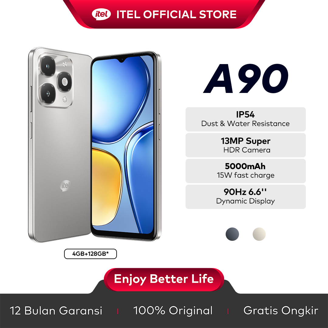 【Promo】itel A90 4/128GB-trustworthy durability IP54 - 6.6 ''90Hz Display-octa-core-octa-core processor-5000mAh battery with Type C Harga 1,299,000 rupiah*Gratis Ongkir