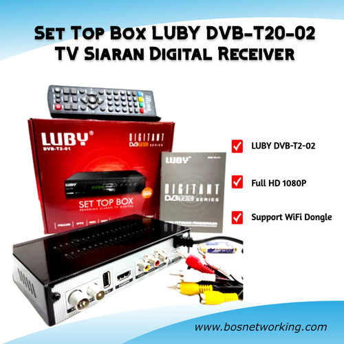 	 Set Top Box DVBT2 LUBY DVB-T2-02 STB HD Receiver Penerima Siaran TV Digital Support Youtube Tiktok dan IPTV	