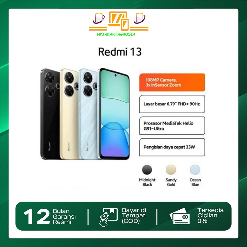 Xiaomi Redmi 13 8/256Gb Harga 1,450,000 rupiah*Gratis Ongkir