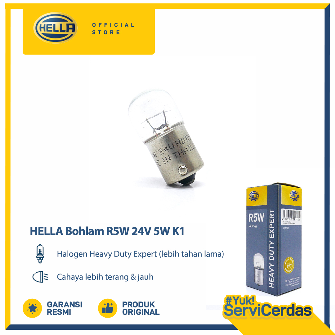 Lampu Sein Mobil HELLA R5W 24V 5W K1 - Bohlam Mobil Harga 284,700 rupiah*Gratis Ongkir