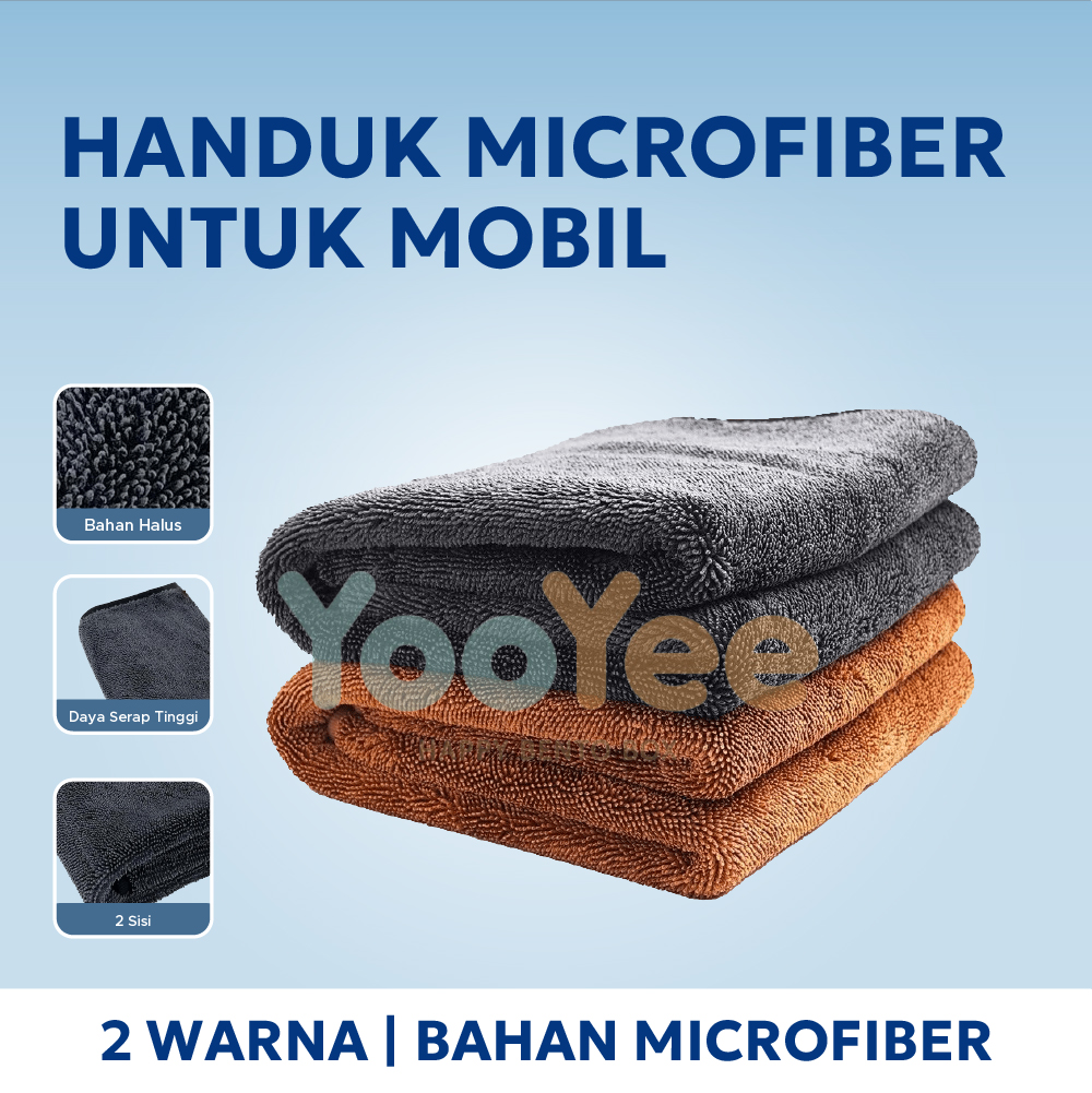 Yooyee Car Microfiber Wipe/Car Drying Towel / Drying Towel Twist Loop 600Gsm – 40X60 Harga 59,045 rupiah*Gratis Ongkir