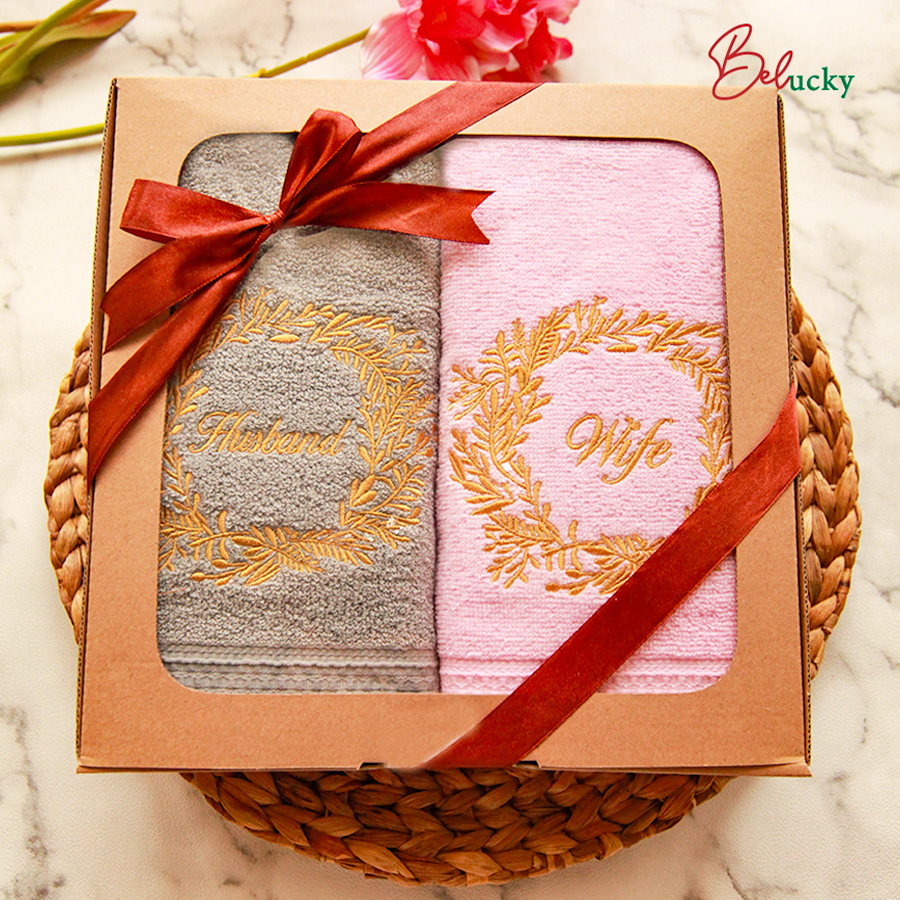 Ready Embroidered Premium Towels pernikahan hadiah pernikahan Hampers- Garden