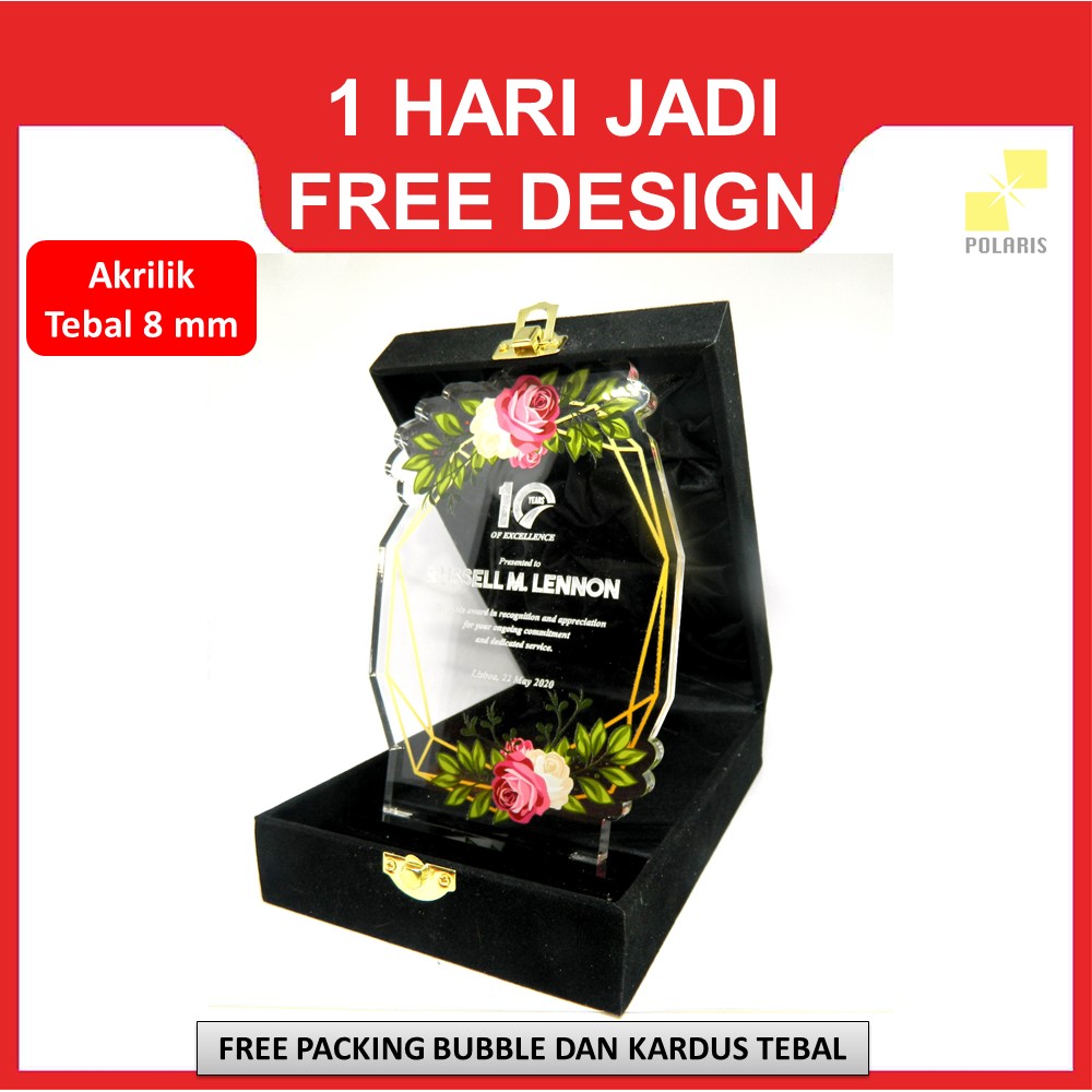 Plakat Akrilik Trophy Piala Plakat Wisuda Hadiah Wisuda Vandel Acrylic
