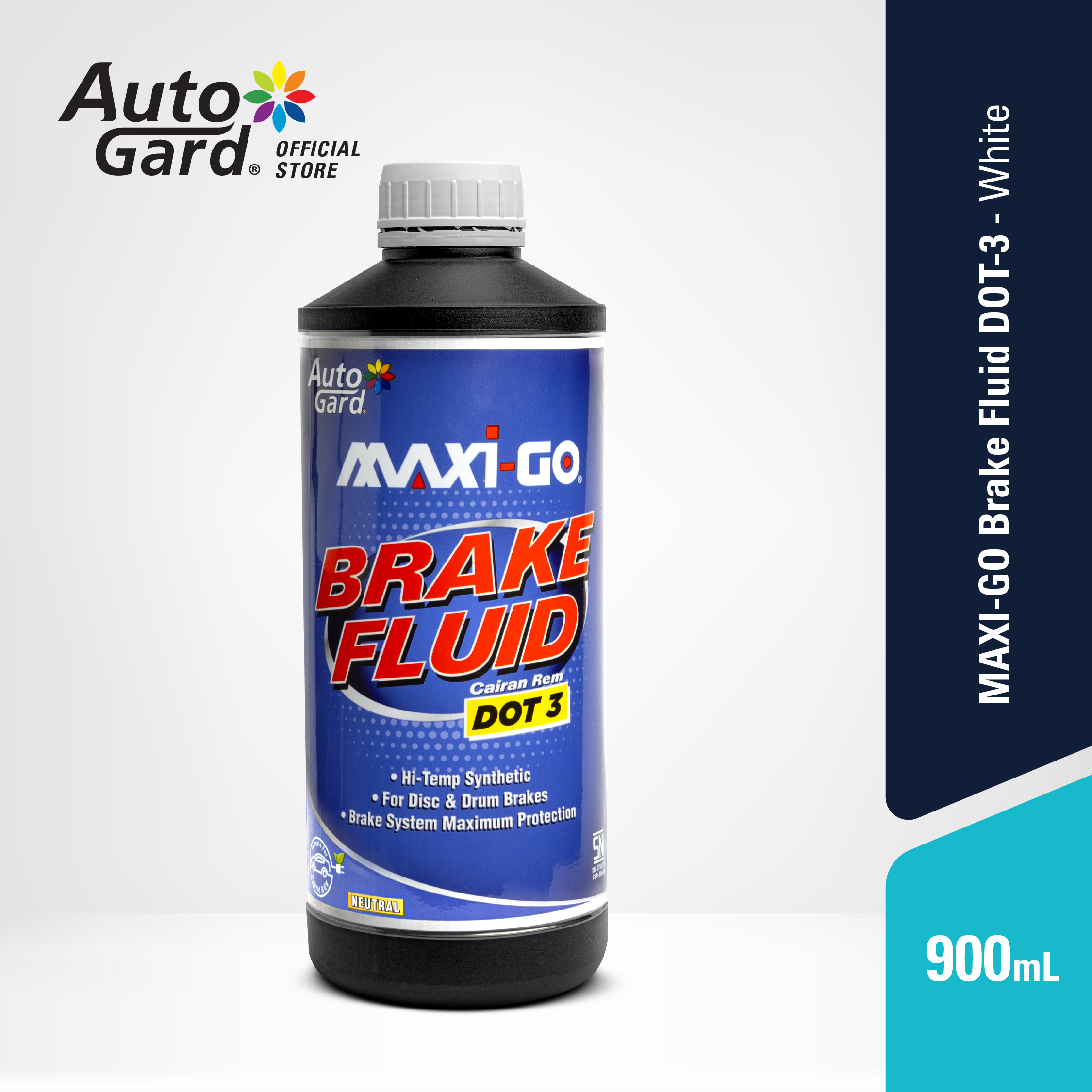 AutoGard MAXI-GO Brake Fluid DOT-3 900 mL Putih Minyak Rem Mobil Motor Harga 60,900 rupiah*Gratis Ongkir