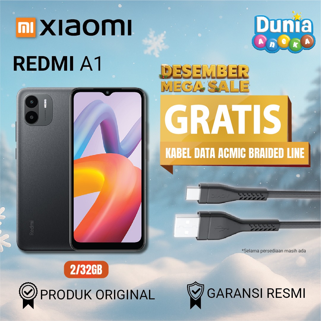 HP Xiaomi Redmi A1 2GB RAM/32GB ROM-6.43 display-5000mAh battery-acmic braided line data cable bonus-official warranty Giá 980,000 Đồng*Miễn phí vận chuyển