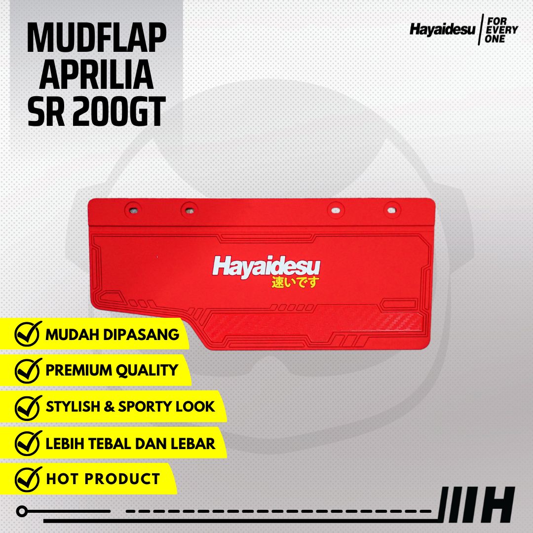 Hayaidesu Aprilia SR 200GT Mud Flap Penahan Lumpur - PREMIUM Harga 52,200 rupiah*Gratis Ongkir