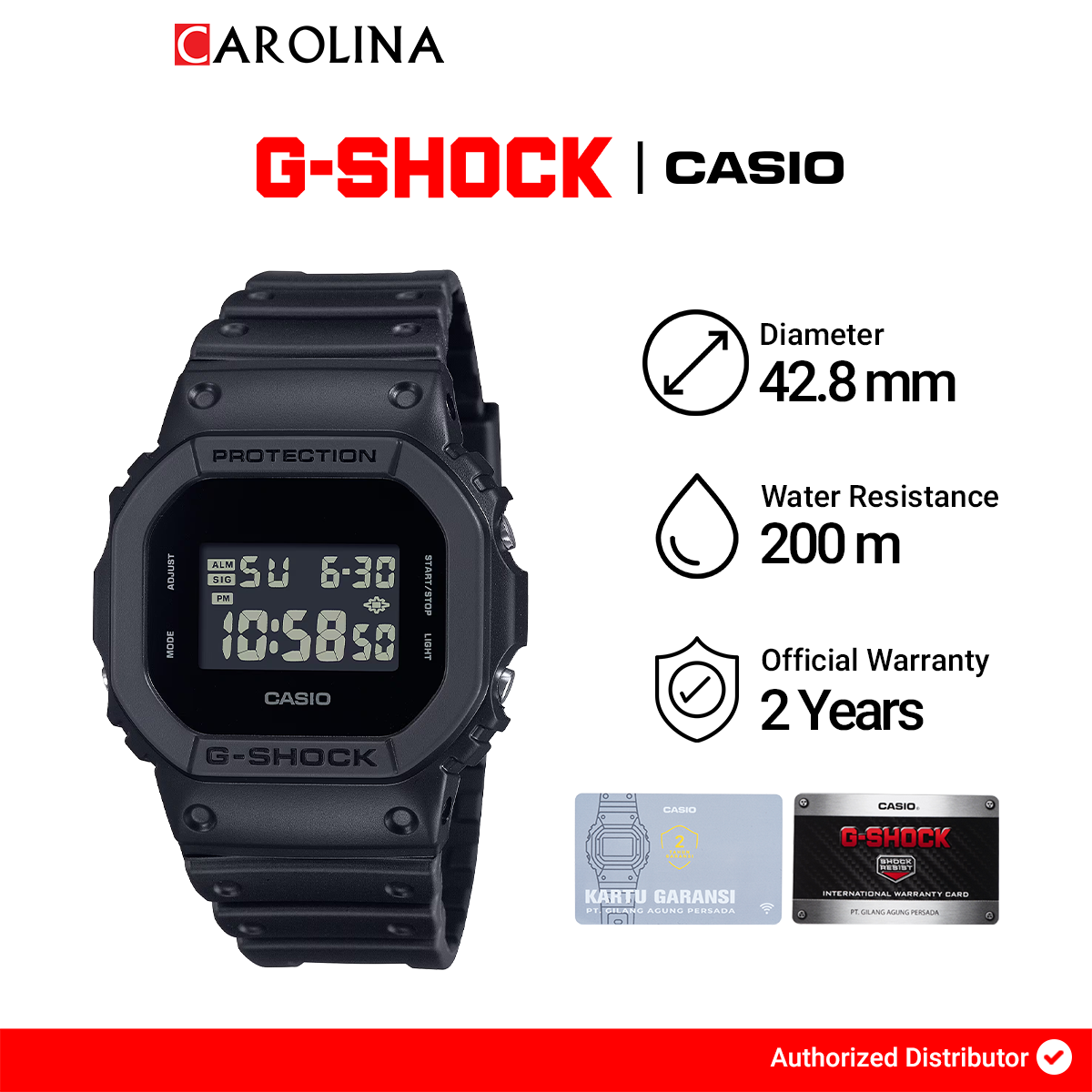Jam Tangan Pria Casio G-Shock DW-5600UBB-1D Digital Dial Black