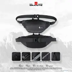 Tas Pinggang / Waist Bag Pria Granite Hitam Arei Outdoorgear