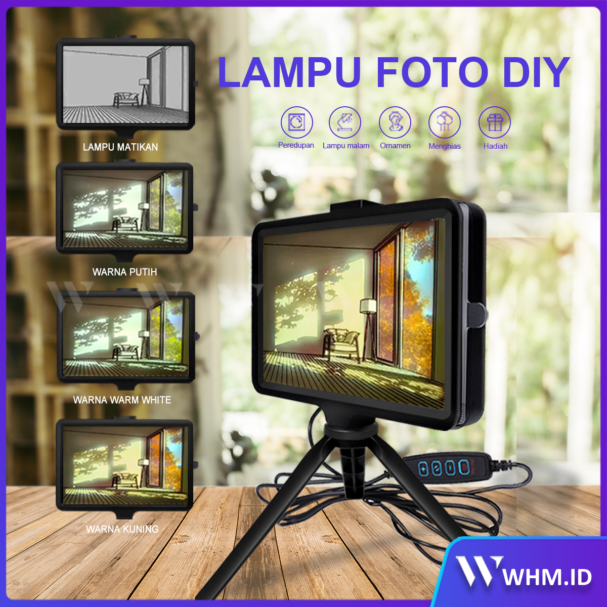 DIY Lampu foto Painting light Lampu malam Lampu samping tempat tidur Lampu hias Lampu meja Lampu dekorβ¦