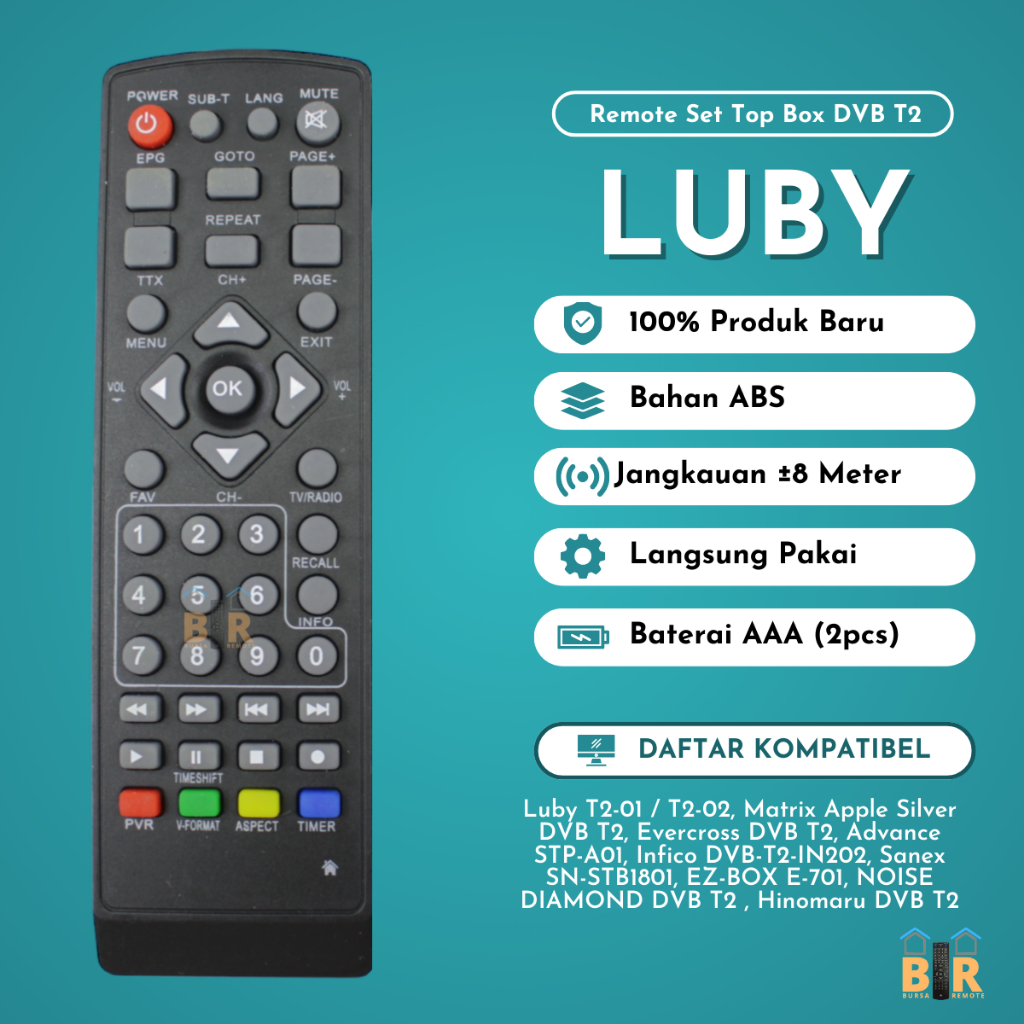Remote/remote set top box Luby directly use remote STB Harga 9,000 rupiah*Gratis Ongkir