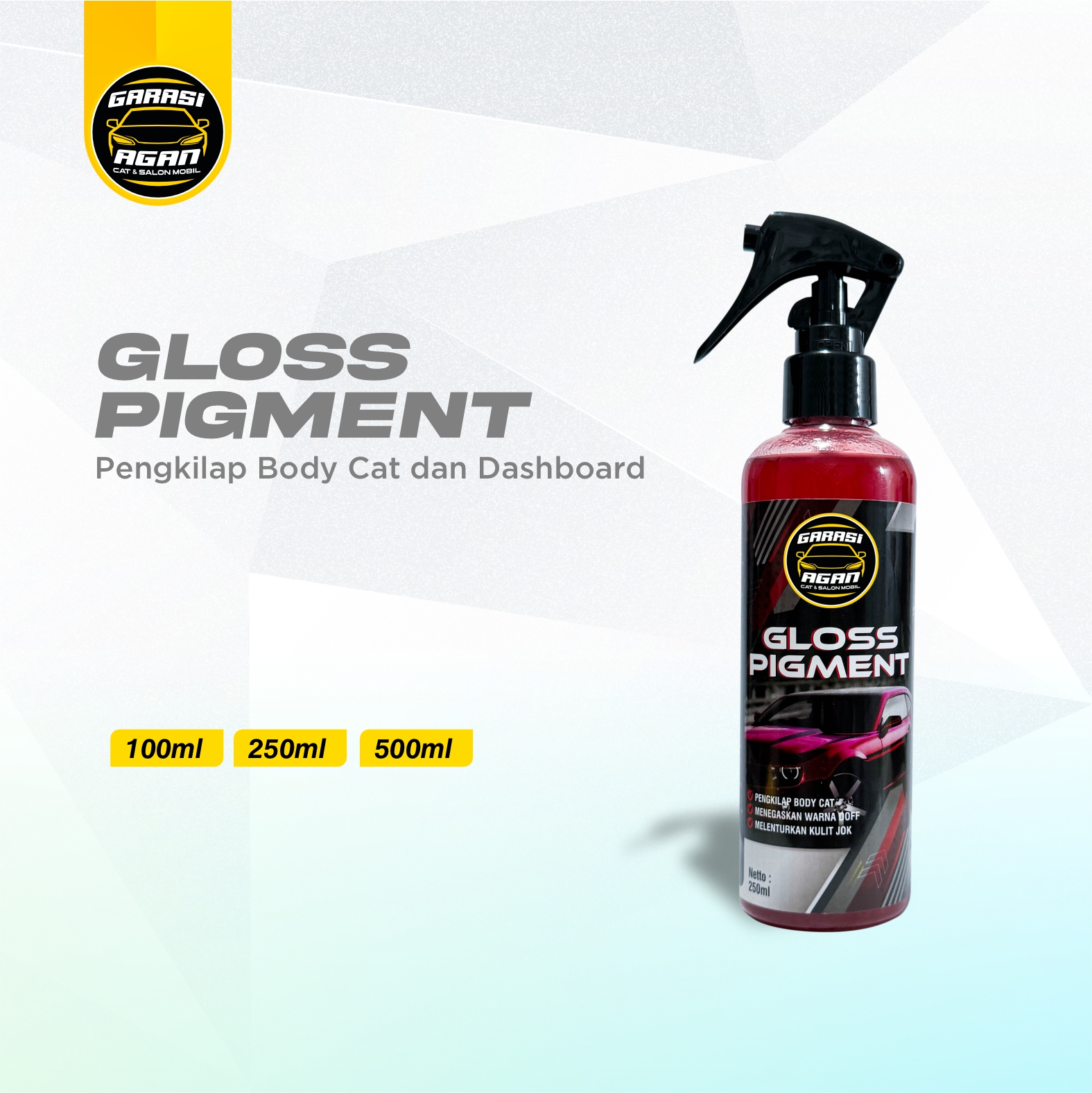 GARASI AGAN Gloss Pigment Pengkilap Body Mobil Motor Media Cat Body Glossy atau Doff dan Dashboard Harga 35,000 rupiah*Gratis Ongkir