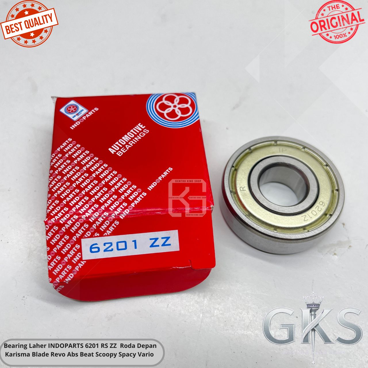 Bearing Laher Indoparts 6201 Zz Front Wheel Karisma Blade Revo Abs Beat Scoopy Spacy Vario Harga 10,500 rupiah*Gratis Ongkir