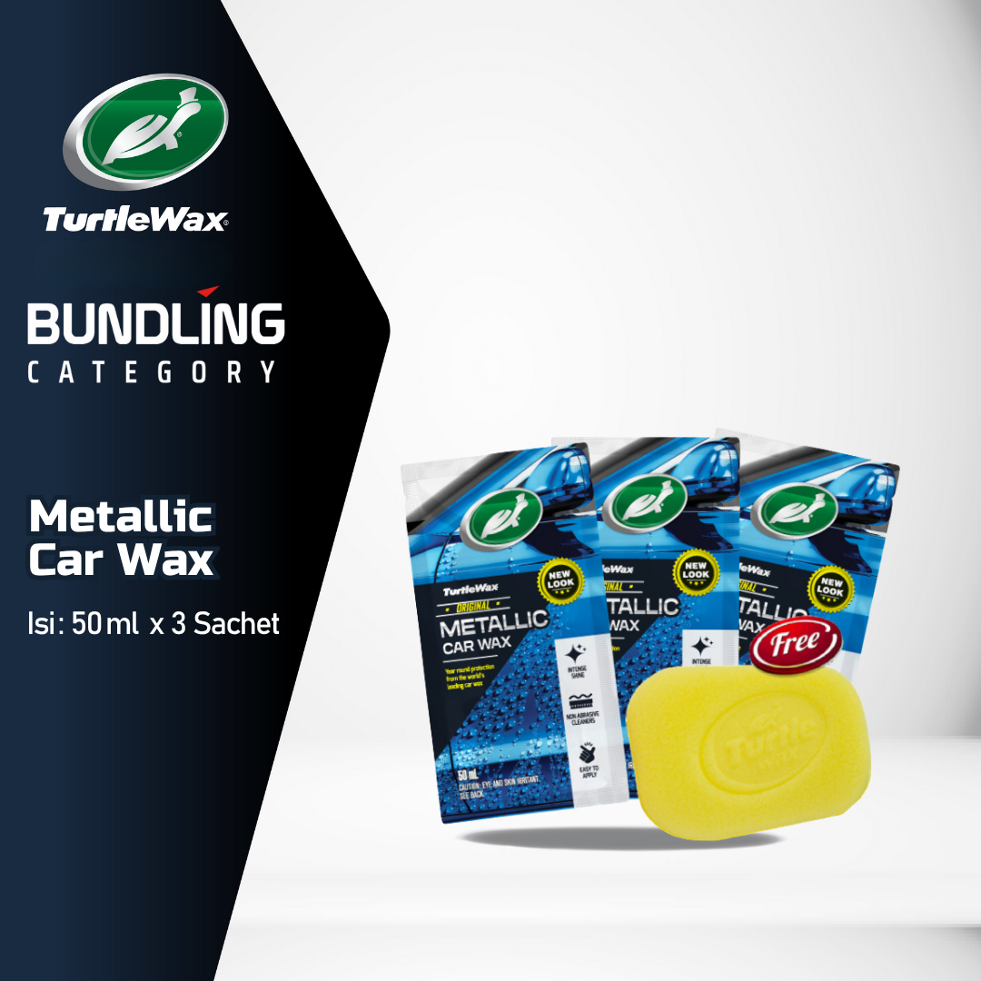Turtle Wax Metallic Car Wax Sachet 50mL X 3 Harga 36,845 rupiah*Gratis Ongkir