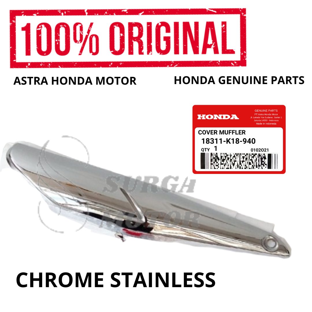 Cover Tutup Knalpot Verza 150 Chrome Stainless Original Honda AHM