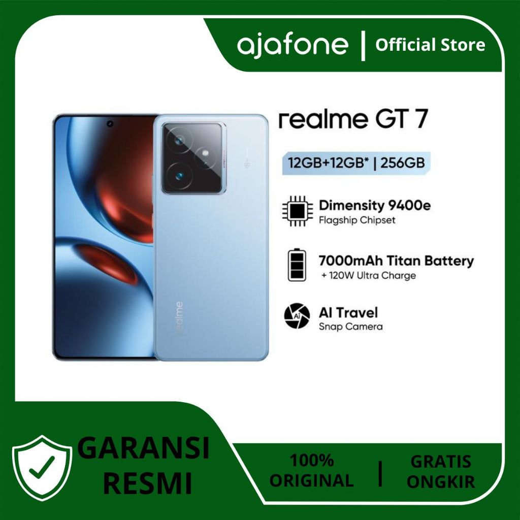 Realme GT 7 RAM 12/256GB original warranty official by realme Indonesia Harga  9,499,000 Ringgit*Penghantaran Percuma