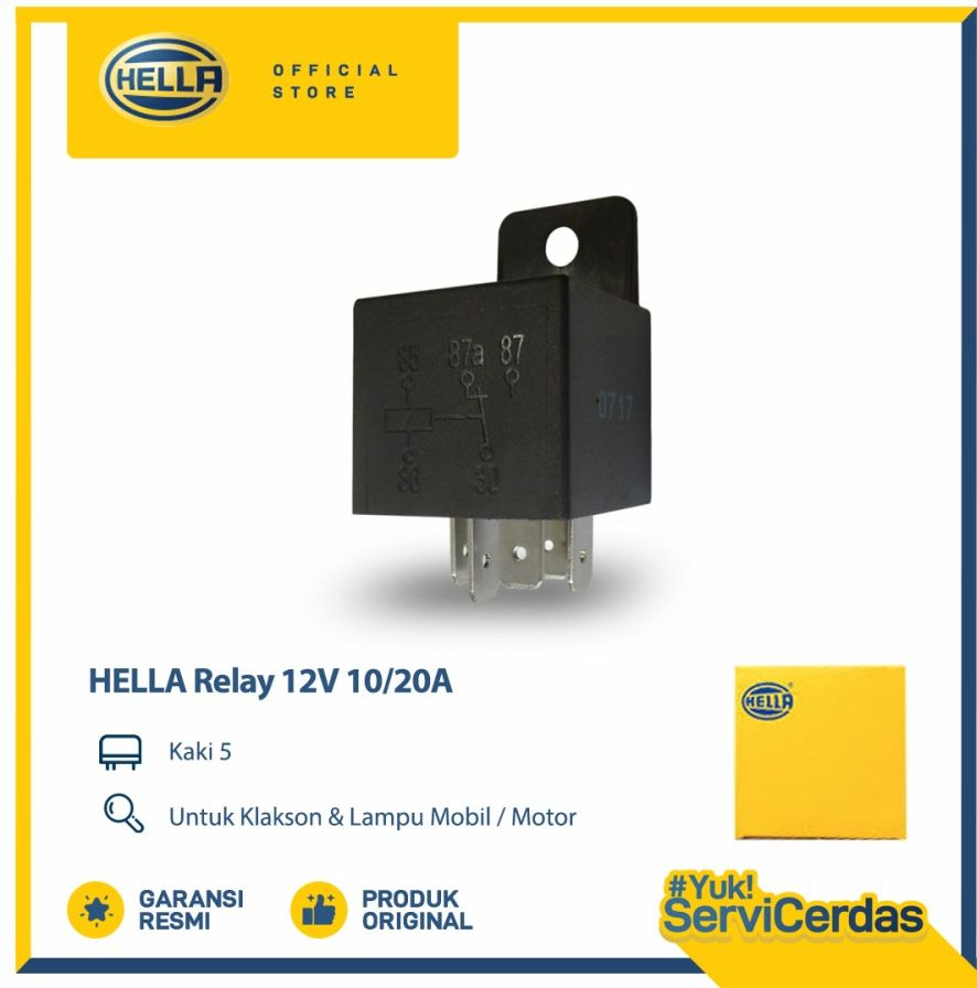 Hella Relay Kaki 5 12V Harga 51,600 rupiah*Gratis Ongkir