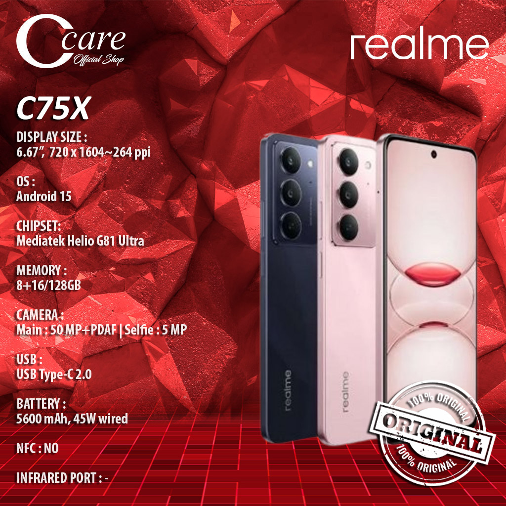 REALME C75X 8/128GB (GARANSI RESMI) Harga 2,010,000 rupiah*Gratis Ongkir