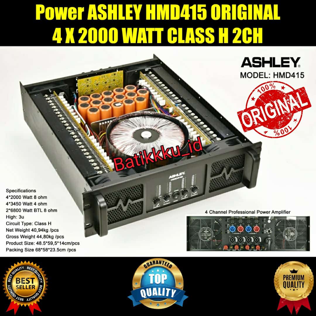 [ORIGINAL] POWER ASHLEY HMD415 HMD 415 ORIGINAL 4 X 2000 WATT CLASS H 4CH AMPLIFIER Harga 7,260,000 Ringgit*Penghantaran Percuma
