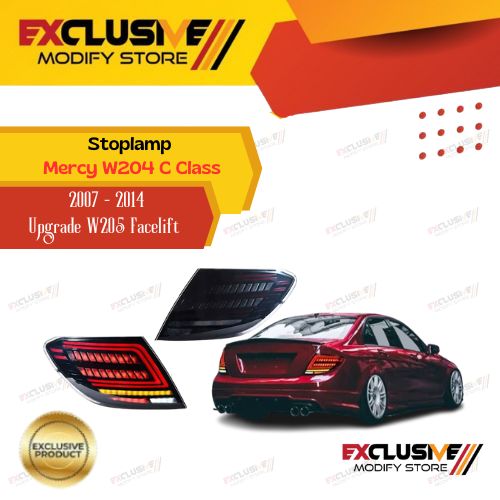 Mercedes mercy W204 (2007 - 2014) C class C200 C250 C280 C300 upgrade stoplamp model ceremonial welcome light facelift W205 style full LED Harga  6,850,000 Ringgit*Penghantaran Percuma