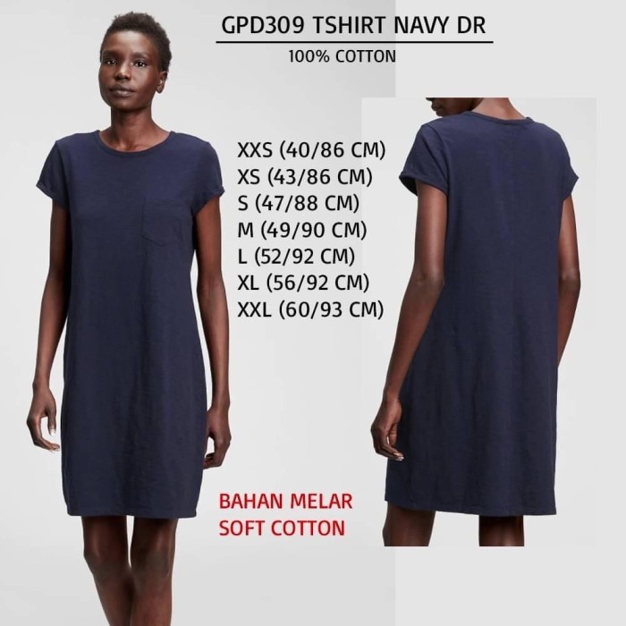 Dress Wanita Murah Gap 309 Tshirt White 