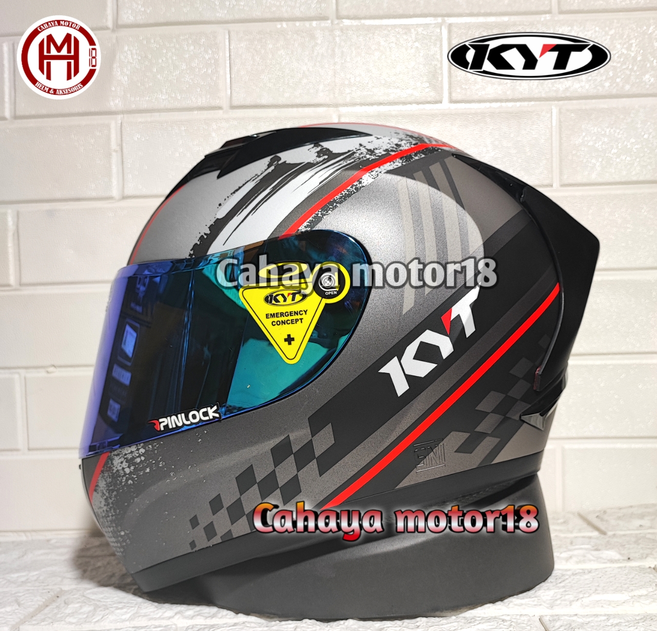 PAKET GANTENG HELM KYT R10 #4 MATT GUNMETAL|SERI 4 FULL FACE Harga 500,000 Ringgit*Penghantaran Percuma