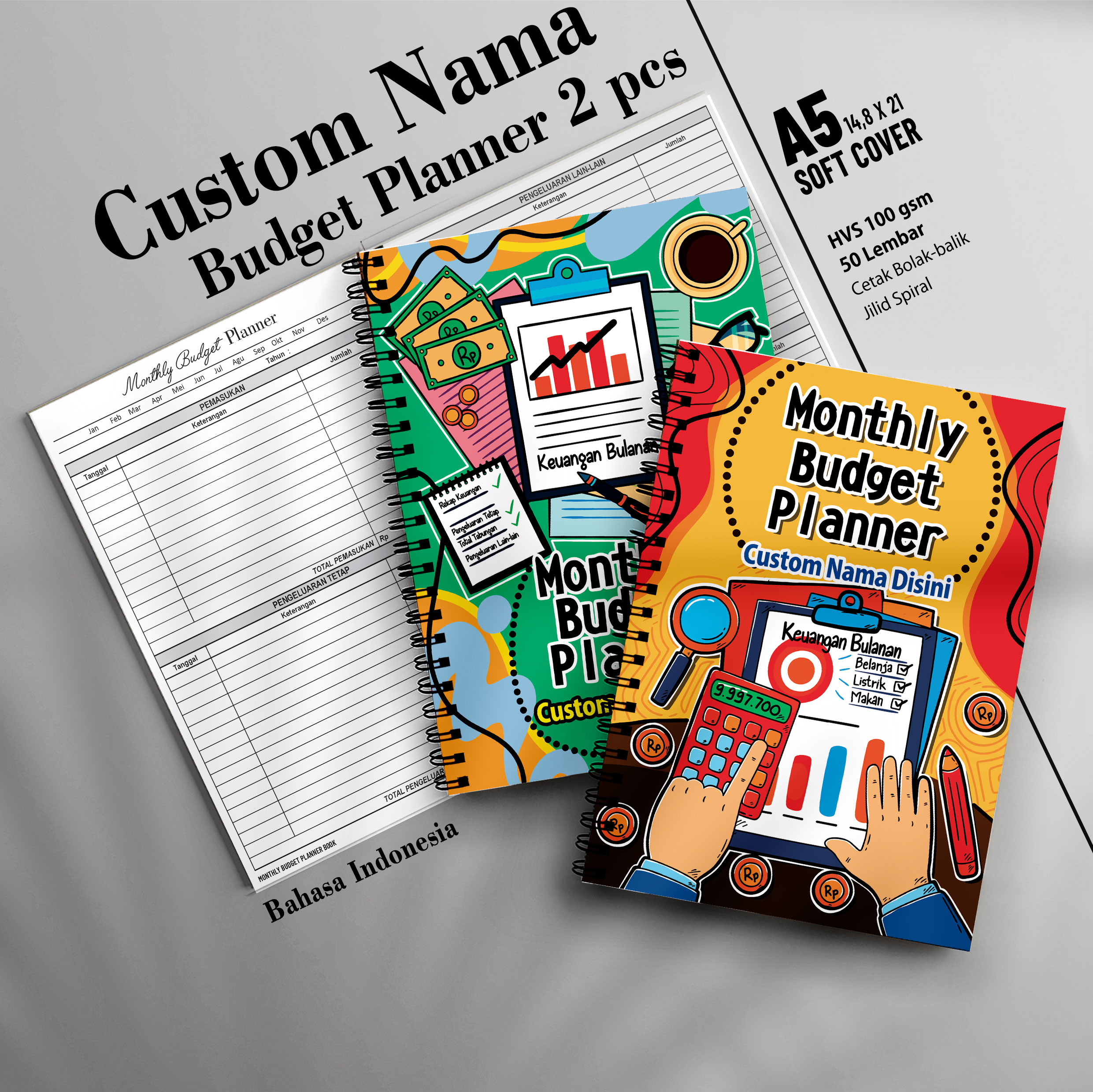 Monthly Budget Planner Book A5