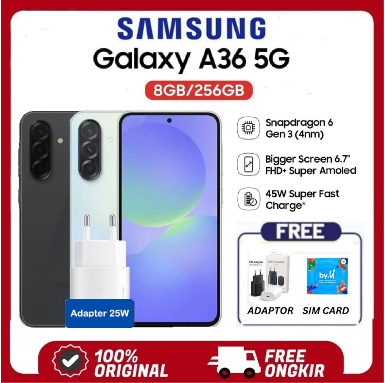 SAMSUNG GALAXY A36 5G 8/256 GB RAM 8GB ROM 256GB GARANSI - 8/256 Lavender, Harga  4,300,000 Ringgit*Penghantaran Percuma