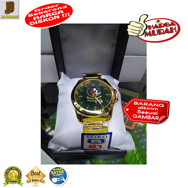 JAM Tangan Pria Seiko JAM Souvenir Hadiah Kado Paspampres Gold Silver Kualitas Bagus Termurah