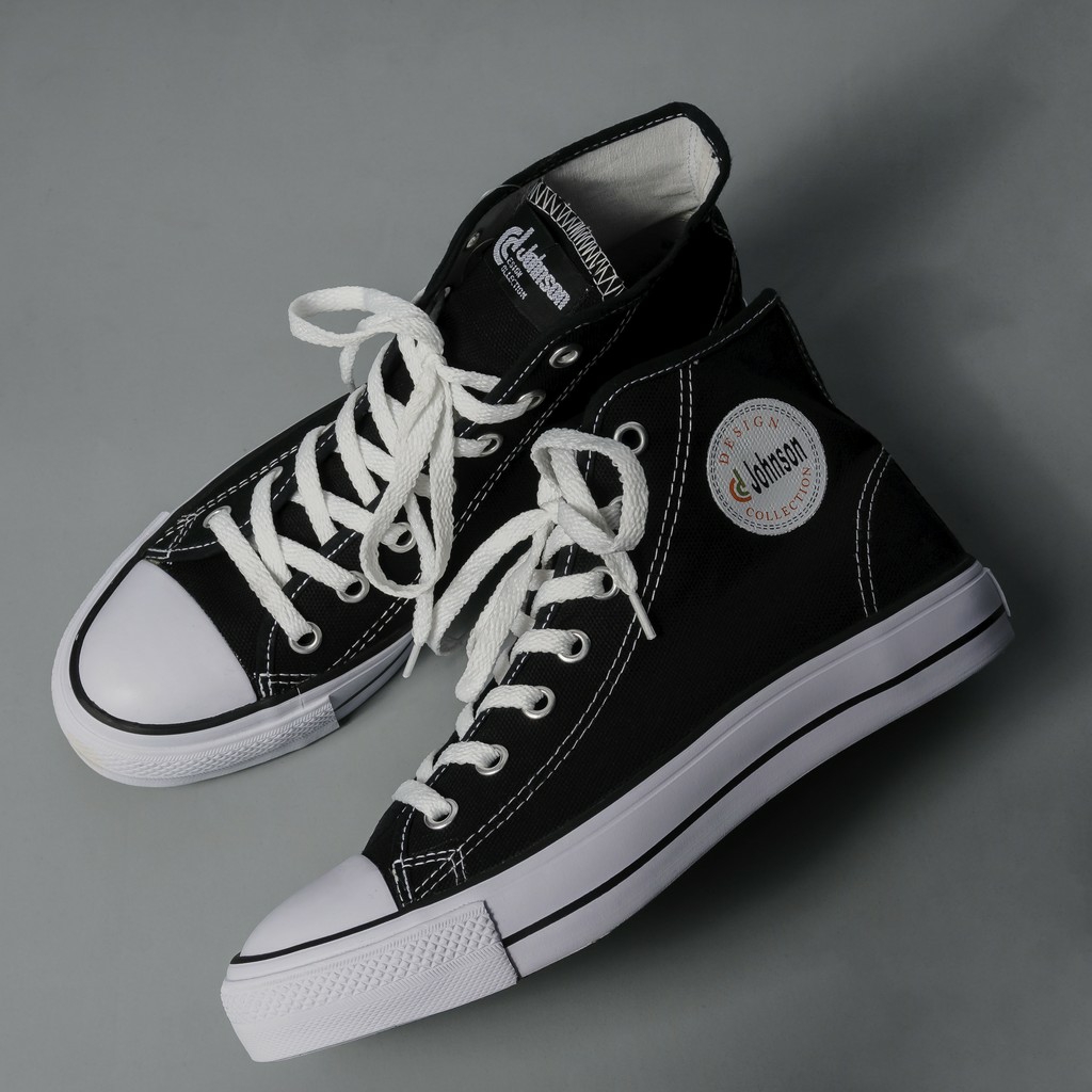 Sepatu Johnson Basic Highcut Black White