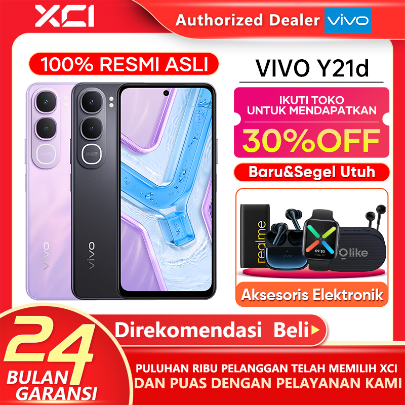 Vivo Y21D 4/128Gb 6/128Gb 8/128Gb 6/256Gb - Official Guarantee, Latest Vivo 2025, Original Cheap Cellphone Harga 2,099,000 rupiah*Gratis Ongkir