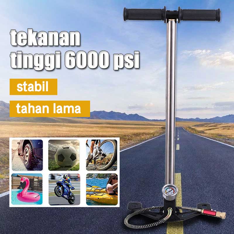 Manometer Pompa Pcp 6000 psi Murah 4 Stage Mobil Kompa Pcp Hand Pumpa Pcp Pompa Sepeda Dan Motor PCP Air Kit Boat Tire Ball Harga 520,000 rupiah*Gratis Ongkir