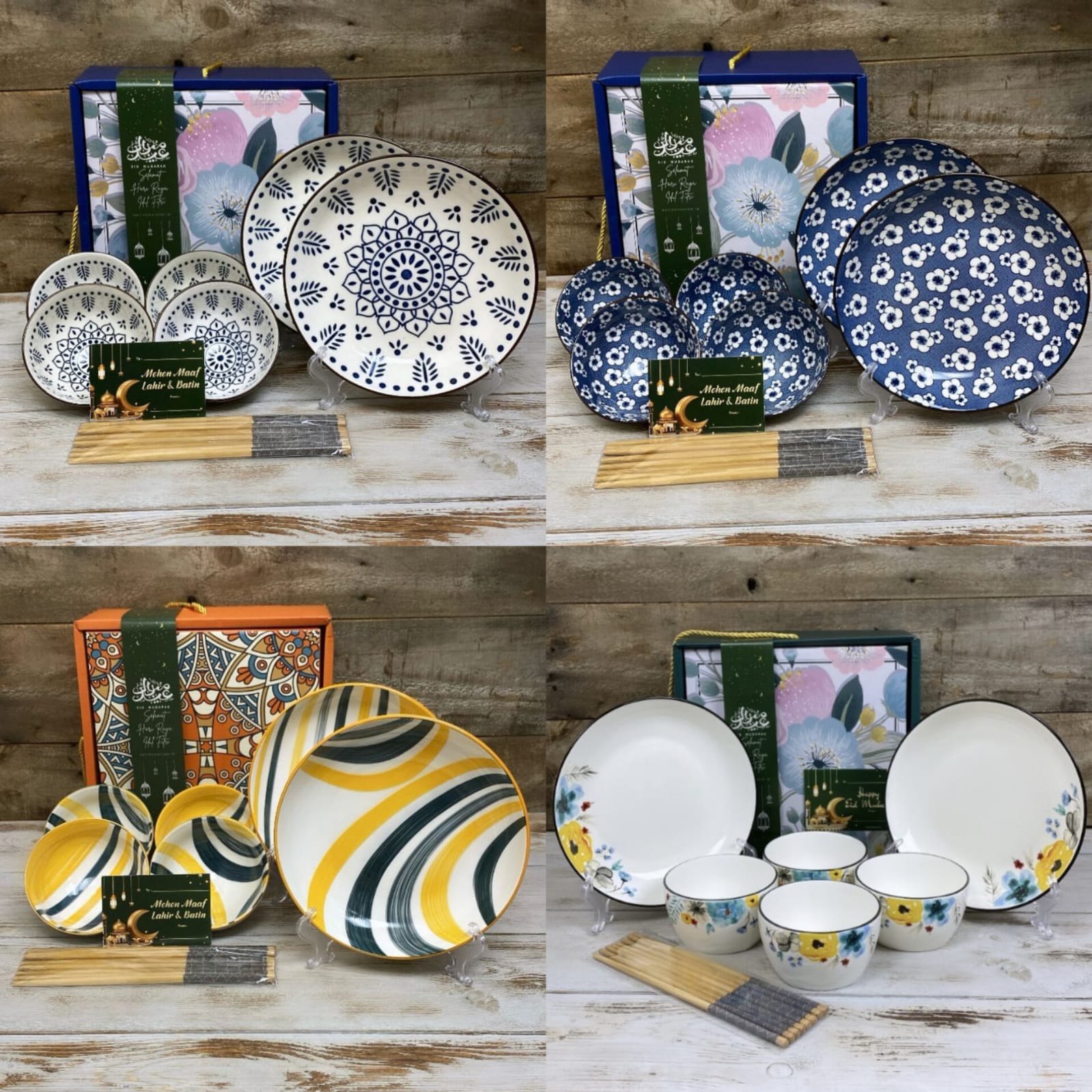 Hampers LEBARAN Piring Mangkok Keramik cantik souvenir idul fitri eid mubarak