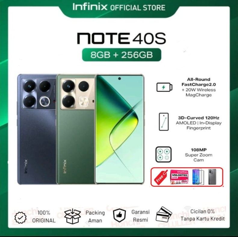 Infinix Note 40S 8/256 Amoled, 120Hz Triple 108 Mp - Warranty Harga  2,182,400 rupiah*Gratis Ongkir