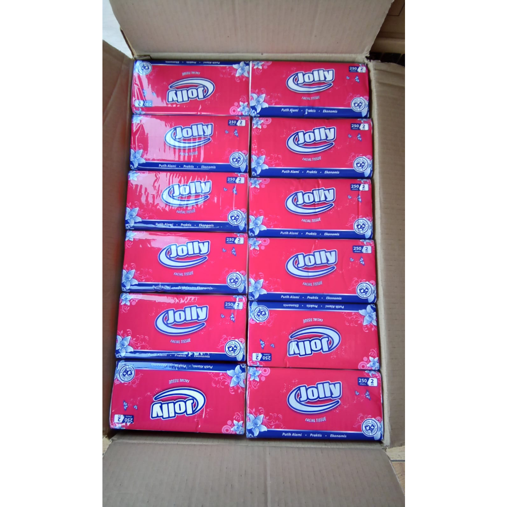 Jolly facial tissue 250 sheet [4 pack] - Merek Jolly Harga 35,800 rupiah*Gratis Ongkir
