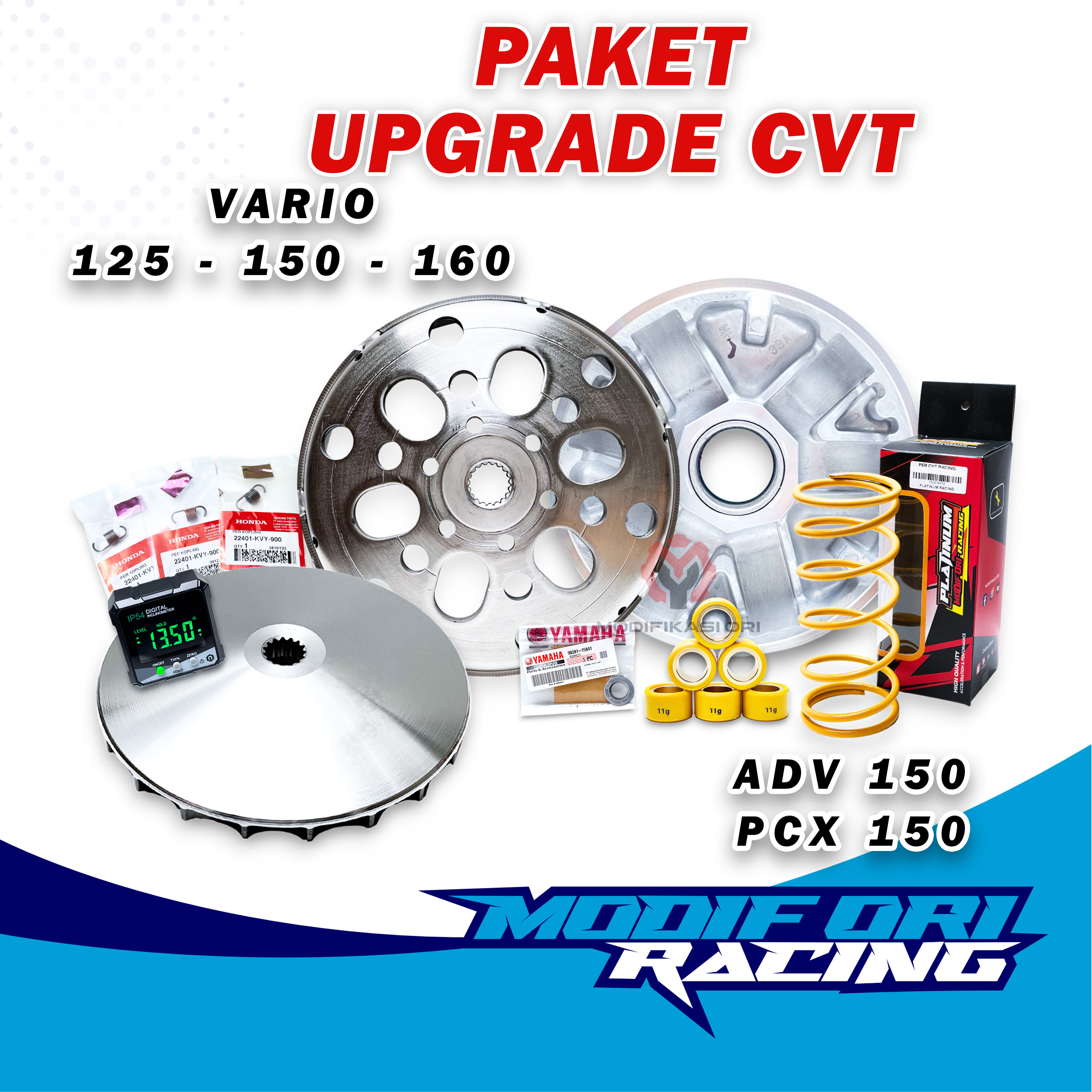 PAKET CVT KIRIAN PCX 150 - VARIO 125-150 FULL UPGRADE CVT Rumah roller Vario Per CVT Vario KAMPAS GANDA Honda VARIO 125 VARIO 150 Per CVT Racing Honda Vario Pulley Racing Ori Vario Honda Harga 800,000 rupiah*Gratis Ongkir
