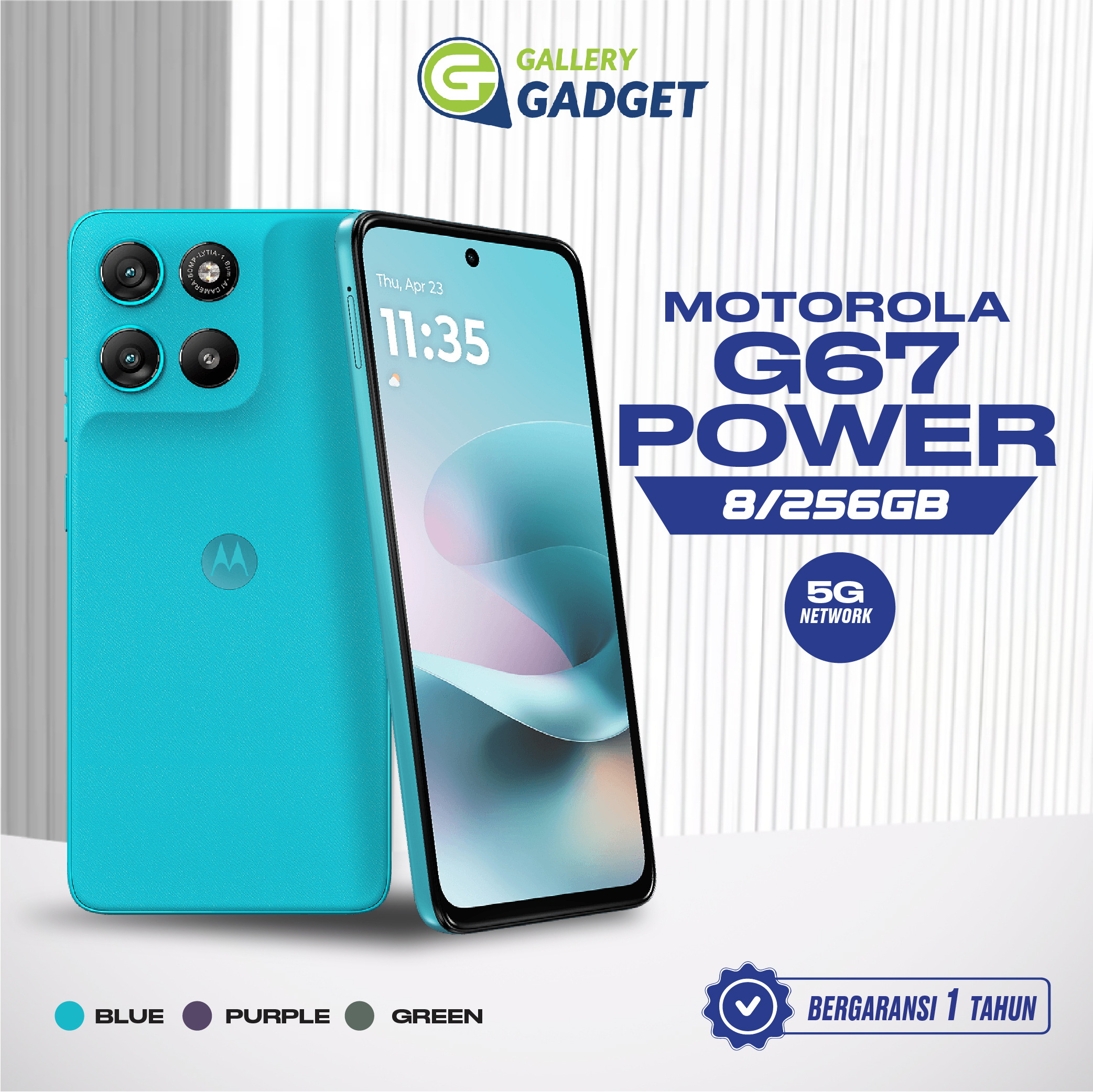 Motorola G67 Power 8/256 Gb Ram 8Gb Rom 256Gb Official Guarantee Harga 3,164,000 rupiah*Gratis Ongkir