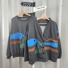 ( isi 2 pcs) Terbaru jaket hoodie DINO PAINTING / Jaket couple pasangan terbaru / sweater couple pasangan / hoodie couple pasangan /  baju couple / jaket couple sahabat