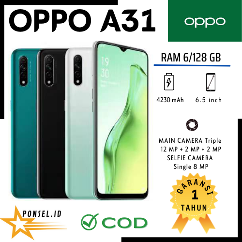  daftar harga dan spesifikasi hp android	 Oppo A31 6Gb/128Gb Fullset Ai Triple Camera Garansi 1Tahun Cod 	