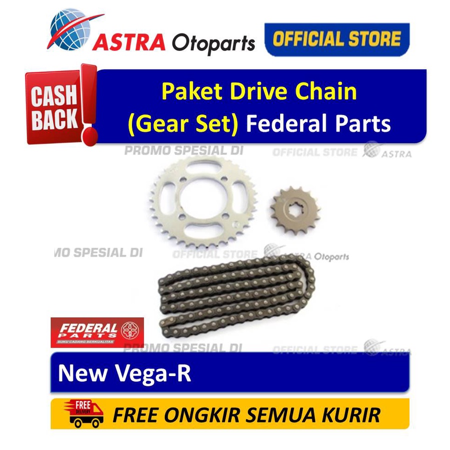 Paket Drive Chain Federal Parts New Vega-R Harga 155,000 rupiah*Gratis Ongkir