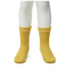 Hamlin Candie Kaos Kaki Anak Wanita Motif Cherry Childrens Socks Comportable Material Cotton ORIGINAL - Yellow