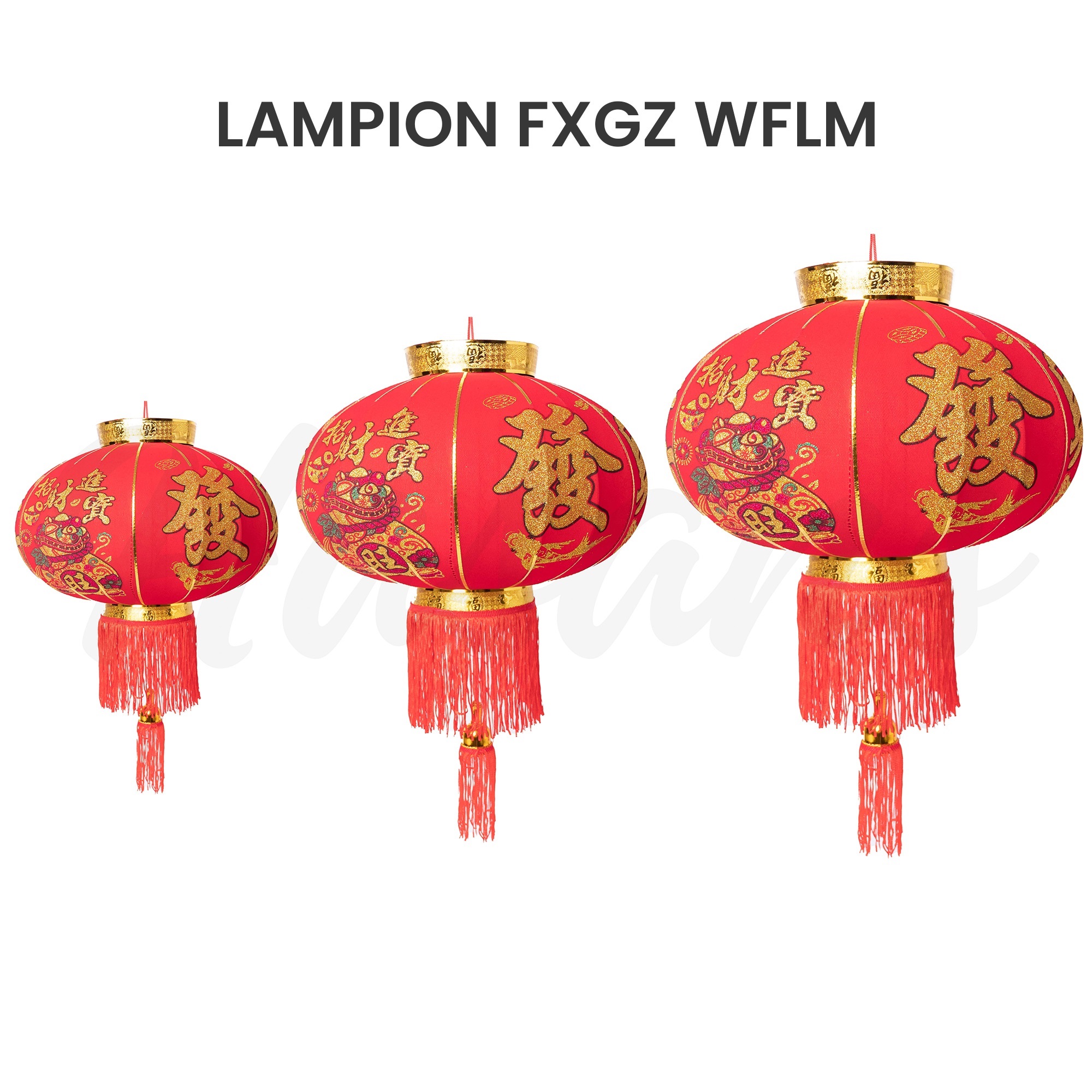 [2 PCs] Red Velvet Chinese New Year lanterns size 60 80 100 — velvet lanterns